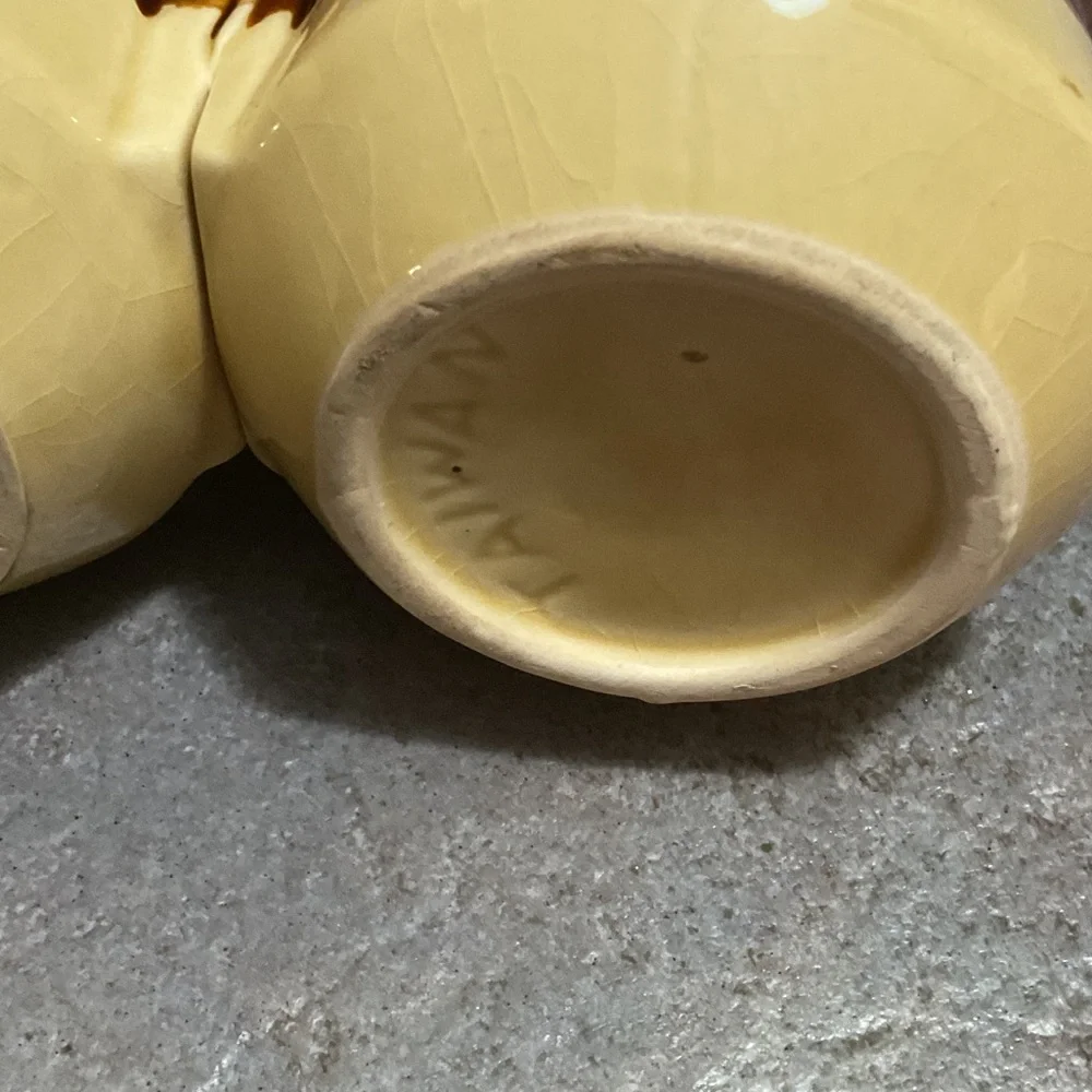 Vintage Brown and Tan Ceramic Condiment Set